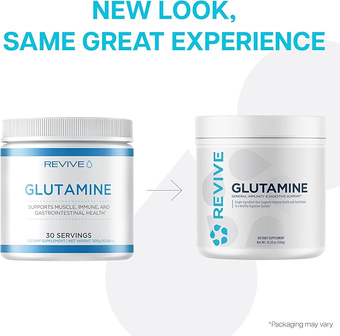 Revive MD Gut L-Glutamine Powder – Muscle Recovery & Immune Support Supplement for Adults – Promotes Digestive Health, Reduces Muscle Soreness & Supports Immunity – Vegan (30 Servings)