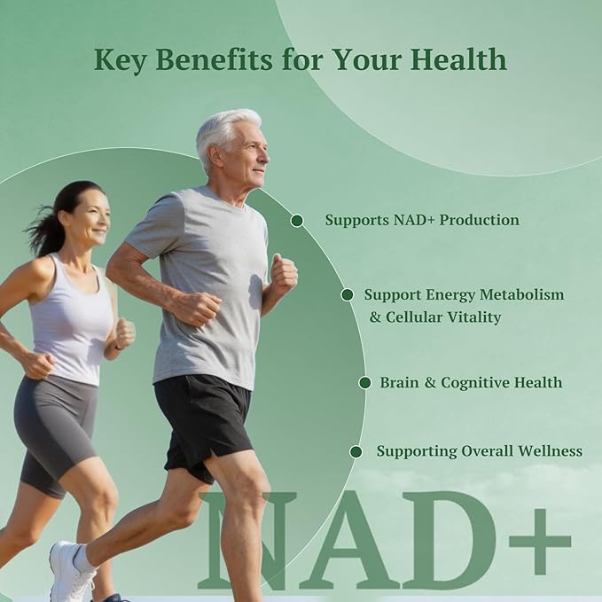 NMN Supplement 500mg, Supports NAD+ Levels & Cellular Energy, Anti-Aging & Longevity, with NMN (Nicotinamide Mononucleotide), Resveratrol and Niacinamide, 60 Veggie Capsules for Women & Men, Daily Use