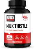 Force Factor Milk Thistle Liver Support Formula with Dandelion Root and Artichoke, 300mg Silymarin Milk Thistle Supplement for Liver Health and Liver Detox, 100 Vegetable Capsules