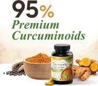 Turmeric Curcumin Supplement 1500mg - Organic Tumeric & BioPerine Black Pepper for Best Absorption with 95% Curcuminoids, Nature's Joint & Immune Support, Non-GMO, Bottled in USA - 120 Capsules
