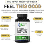 Healthy Gut HoloZyme Max Strength Digestive Enzymes | FODMAP-Friendly Formula Prevents Bloating, Gas, & Indigestion w/Protease, Amylase, Lipase, Lactase, and More | 15 Servings (Sample Bottle)