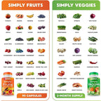 Simply Nature's Pledge - Packed with Over 40 Different Fruits & Vegetables - 4 Month Supply- Made with Whole Food Superfoods - with Aloe Vera – 100% Soy Free - 720 Capsules