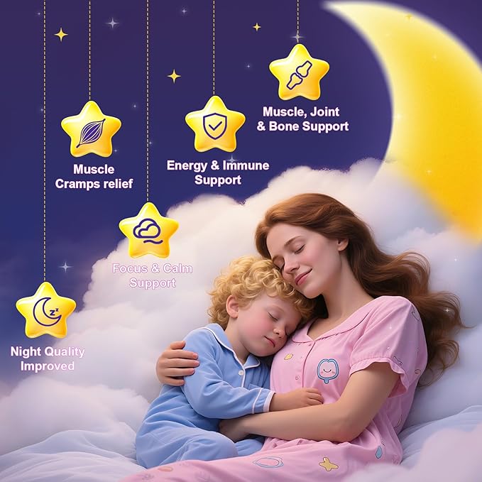 Liposomal Magnesium Glycinate 400mg Gummies for Kids & Adults, Chewable Magnesium Bisglycinate Supplement with Theanine, B6, Vitamins & Zinc, for Zzz & Relaxation, Muscle & Brain, Sugar Free, 60 Ct