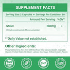 Pure NMNH Supplement 120 Capsules - 800mg High-Purity NMNH Supplements, NAD Supplement for Boost NAD+ for Anti-Aging & Cellular Energy