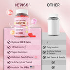 Myo-Inositol & D-Chiro Inositol Gummies Sugar Free, Ideal 40:1 Ratio Inositol Supplement for Women w/ Vegan Omega-3, D3, Magnesium, Methyl Folate, B12, Inositol Multivitamin for Women's Overall Health