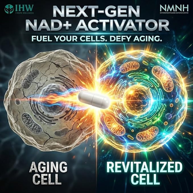 IHW NMNH, 1000mg NMN Supplement Alternative per Serving, 120 Capsules Ultra High 99.9% Purity, Supports Cellular Vitality & Stamina, Aging, Energy Focus, Non-GMO, Gluten Free