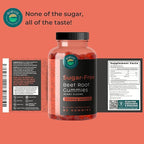 Sugar-Free Beet Root Gummies- Vitamin C & B9- Memory & Focus Chews- Nitric Oxide -Energy Beet Supplement- 90 Organic Beetroot Chews for Men & Women