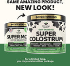 Immerge Health Super Colostrum Powder (60 Servings) – Premium Bovine Colostrum Supplement for Gut Health, Bloating & Immune Support – High IgG, 100% Grass Fed First Milking, Unflavored, Made in USA