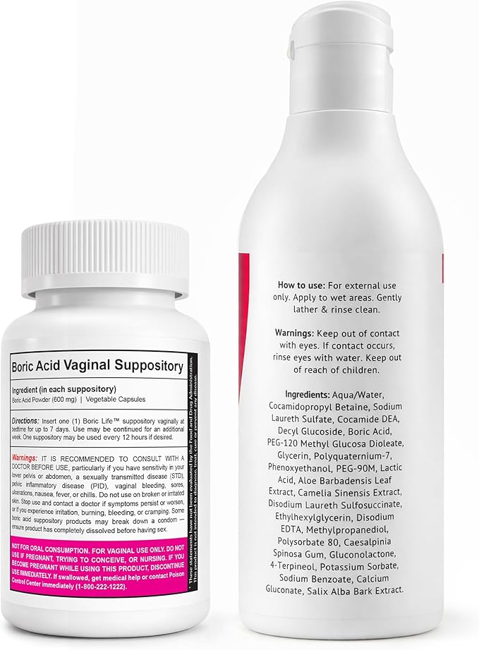 NutraBlast Boric Acid Suppositories Bundle with So Fresh & Clean | Supports Odor Control | Cleanses Discharge | Promotes Intimate Balance (30 Count & 10 fl oz)