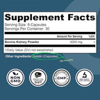 Left Coast Performance Grass Fed Beef Kidney Supplement –100% Grass Fed, Freeze Dried, Non-GMO, New Zealand Pasture Raised Beef Organ Supplement - DAO Enzyme and Histamine Support– 180 Capsules