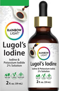 Rainbow Light Lugols 2 Percent Iodine Solution | 2 fl oz | Iodine & Potassium Iodide 2% | Liquid Drops