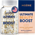 Moerie Ultimate Hair Boost Supplements for Women & Men - Hair, Skin, Nails Vitamins with Biotin & Minerals for Hair Health - Thicker Hair - 60 Capsules