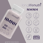 LongLifeNutri NMNH 300mg (Dihydronicotinamide Mononucleotide) - 120 Vegan Capsules, 2-Month Supply, NMN Alternative, NAD Supplement for Energy & Longevity, Lab Tested, Made in USA