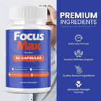 (3 Pack) Focus Max Capsules, FocusMax Brain Supplement Pills Advanced Maximum Strength Formula for Mental Clarity, Attention, Sharp Memory, Calm Mind Mood, Health & Wellness Support Capsulas (180 ct)