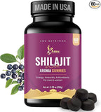 AMU NUTRITION Shilajit Gummies for Men & Women with Aronia Berries Fulvic Acid & 85+ Trace Minerals I Men,Women I Non-GMO I Lab Tested I 100% Natural I 60 Gummy (60 Count (Pack of 1), Aronia Berries)