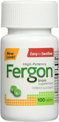 Fergon High Potency Iron Supplement Tablets, 100 Count