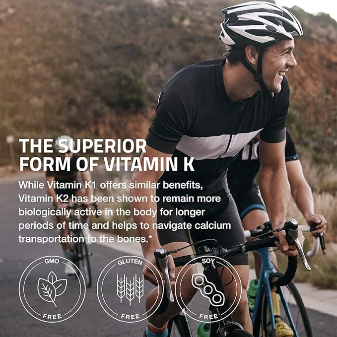 Bronson Vitamin K2 as MK-7 Menaquinone 100 mcg Non-GMO, 120 Capsules