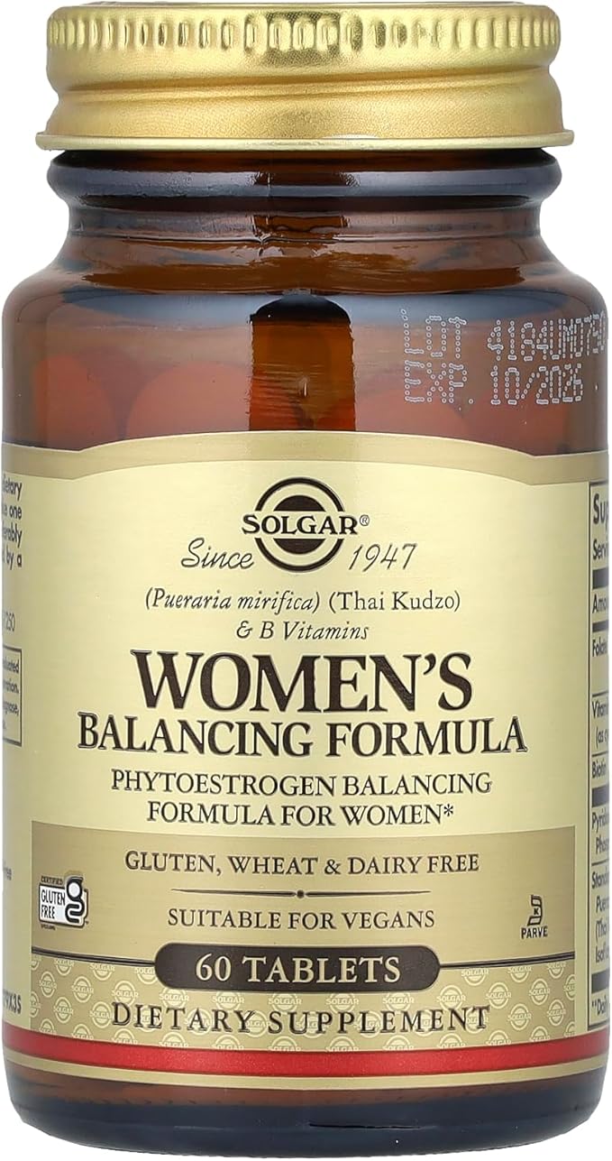 Solgar Women's Balancing Formula, 60 Tablets - Pueraria Mirifica - Phytoestrogen Balancing Formula, Energy Metabolism, Nervous System Health - Vegan, Gluten-Free, Dairy Free, Kosher - 60 Servings