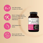 NatureBell Hair, Skin & Nails* Vitamins for Women – 5000mcg Biotin, Collagen, Keratin, Hyaluronic Acid, Argan Oil & B‑Complex – 21‑in‑1 Formula with MCT Oil, 300 Softgels (100 Days Supply)