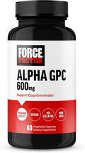 Force Factor Alpha GPC Brain Supplement for Memory and Focus, Mood Support Supplement with Alpha GPC 600mg, Premium Quality, Vegan, Non-GMO, 60 Capsules