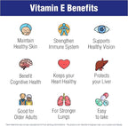 Vitamin E 60 Softgels 400 IU by Natural Systems - Vitamin E Supplements Immune System Support * - Softgels Skin Care - Natural VIT E Non-Sugar, Non-Artificial Flavors or Preservatives