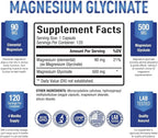 Purely Optimal Magnesium Glycinate 500mg – Sleep Support & Stress Relief – Gentle, High Absorption Magnesium Supplement for Muscle Relaxation, Calm & Nerve Support – 120 Capsules