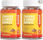 Turmeric Curcumin Gummies 500mg for Adults, with Black Pepper, Ginger Root, Vitamine C, Low Sugar Fruit Gummies, Orange Flavor - 120 Counts