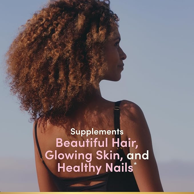 Nature's Bounty Optimal Solutions Hair, Skin & Nails with Biotin and Collagen, Citrus-Flavored Gummies Vitamin Supplement, 2500 mcg, 80 Ct, 40 Total Servings