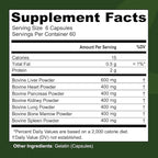Beef Organ Supplement Grass Fed - 7 Beef Organs Complex from New Zealand - Liver Heart Pancreas Kidney Lung Spleen Bone Marrow - Non-GMO, No Fillers, Hormone & Antibiotic Free - Carnivore Diet - 360ct
