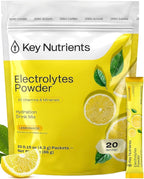 KEY NUTRIENTS Electrolytes Powder Packets - Multivitamin Lemonade 20 Pack Hydration Packets - Travel Hydration Powder - Improved Refreshing Taste - Made in USA - No Sugar, No Calories, Gluten Free