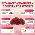 Lukaree 2 Pack Cranberry Gummies for Women – Cranberry Complex with D-Mannose, Ashwagandha, Magnesium, Ginseng – Urinary Tract, Mood & Energy Support – Daytime Vitality Supplement – 120 Count