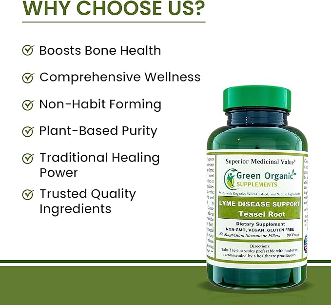 Green Organic Supplements' Lyme Disease, Teasel Root