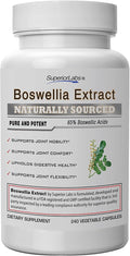 Superior Labs Boswellia Serrata Extract 500mg – 65% Boswellic Acids, Pure Non-GMO, Zero Fillers, Indian Frankincense, Supports Healthy Inflammatory Response & Joint Comfort – 240 Veg Caps