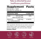 Bariatric Advantage B-12 Speedy Melts, Vitamin B12 1000 mcg Supplement, Fast Melting with 200 mcg of Folic Acid for Nutritional Support - Black Cherry, 30 Count