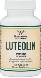 Double Wood Supplements Luteolin Supplement 100mg Servings of Bioactive Flavanoids (120 Capsules, Gluten Free) Potent Polyphenols Flavonoid for Brain and Cardiovascular Support