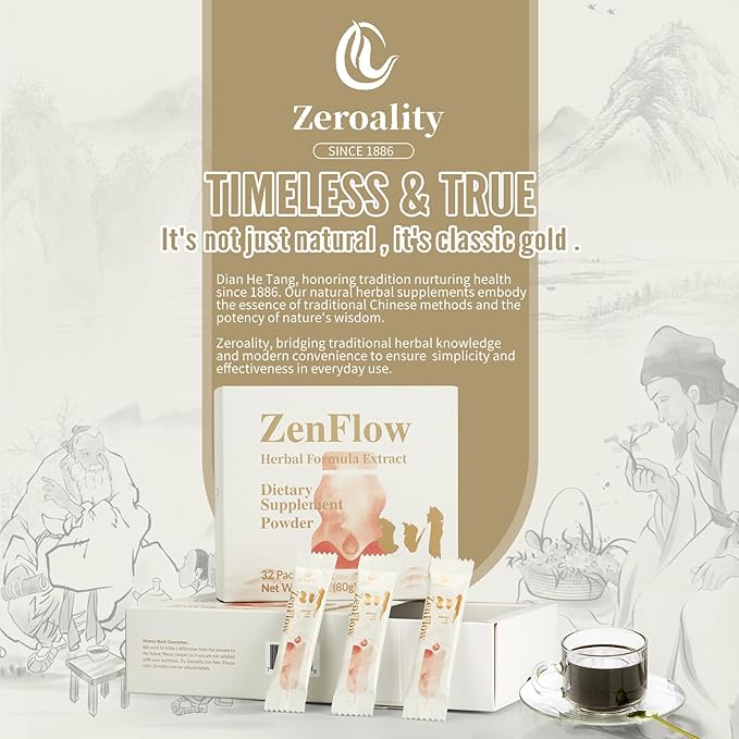 ZenFlow, PMS and Menstrual Support Supplement, Traditional Chinese Herbal Formula, Promote Healthy Uterus, Promote Urogenital Function, Women's Health, (128 Packets - 4 Boxes) (4)