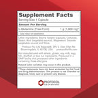 PROTOCOL FOR LIFE BALANCE L-Glutamine 1000mg - Amino Acid - Muscle Tissue, Gut Health Immune Health - 120 Veg Caps
