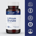 Lithium Orotate 10mg per Capsule - 60 Vegetarian Capsules. Memory and Emotional Wellness Support - Magnesium Stearate Free - 2 Months Supply of Lithium Supplement.