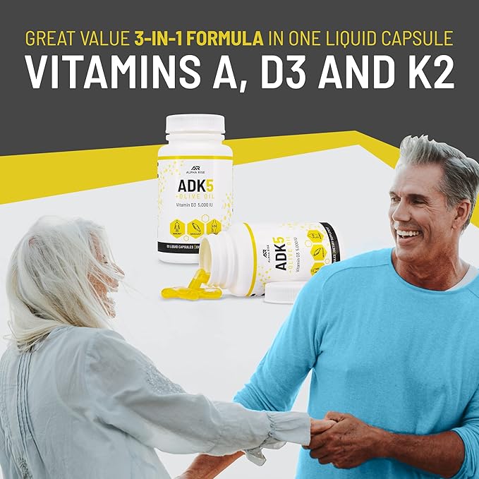 ADK 5 Vitamin Supplement + Best Over-The-Counter Prostate Support - Prostate Health Supplement for Men