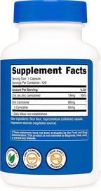 Nutricost Zinc Carnosine 86mg, 120 Capsules - Non-GMO, Gluten Free, Zinc L-Carnosine Supplement (Pack of 2)