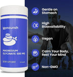 UpNourish Magnesium Glycinate Chelate 500mg Capsules - Highly Absorbable Chelated Magnesium - Pure Magnesium Supplement for Sleep & Calm Support, Nervous, Muscle & Bone Health