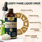 2 Pack*90ml Lions Mane Liquid Drops Organic Mushrooms Supplement with L-Theanine Lemon Balm Lion's Mane Extract Drop for Adults Brain Support for Memory Focus Clarity Free of Alcohol Sugar Tasteless