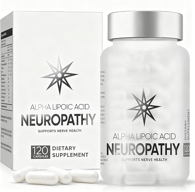 Nerve Savior Neuropathy Supplement with 600mg Alpha Lipoic Acid per Serving, 120 Capsules for Nerve Comfort in Hands, Fingers, Feet & Toes, 40-Day Supply, Vegan & Non-GMO