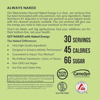 NAKED Watermelon Energy - Clean Pre Workout Supplement for Men and Women, NSF Certified, Vegan Friendly, No Added Sweeteners, Colors Or Flavors - 30 Servings