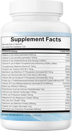 Micro Ingredients Pure Methylated Multivitamin, 240 Capsules | 19-in-1 Formula with Vitamins C, D, B12, Folate, Magnesium, Zinc & More | Filler Free, Non-GMO