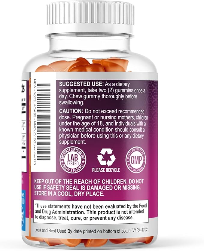 CoQ10 Gummies 100mg Per Serving - 3X Strength, High Absorption, Antioxidant Supplement for Heart Health Support & Energy Production, Ultra Coenzyme Q10 Vitamins, Coq 10 Supplements - 120 Gummies