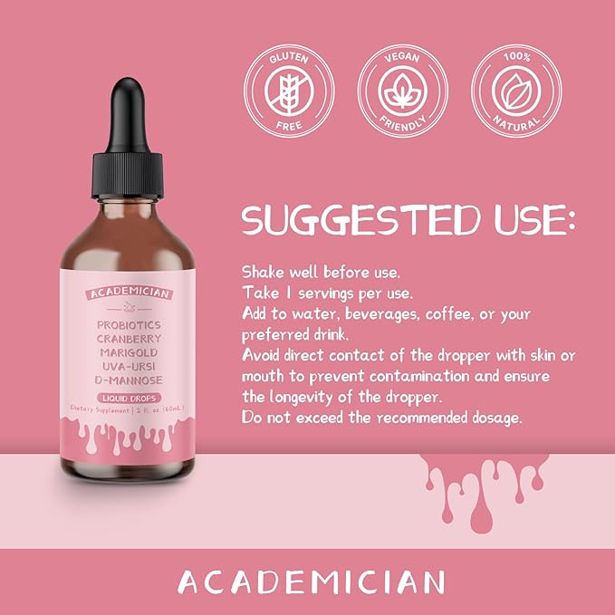 Cranberry Extract Liquid Probiotic with UVA Ursi Tincture D Mannose Liquid - 60ml