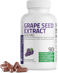 Bronson Grape Seed Extract 400 mg - Antioxidant & Immune Support - Standardized Extract with 95% Proanthocyanidins- Non GMO, 90 Vegetarian Capsules