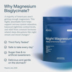 FOCL Night Magnesium Sleep Drink Mix, Natural Sleep Aid Powder for Adults with L-Theanine, Apigenin, Reishi and GABA, Sugar-Free, Non-GMO, Salted Chocolate