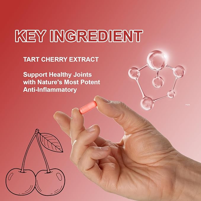 Tart Cherry Extract Capsules, Cold Pressed Extract, 3600mg, 60 Capsules (1 PC)
